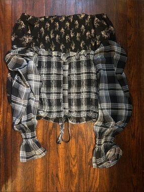 2 Smocked Off-Shoulder Crop Top